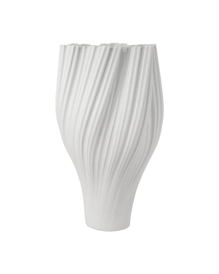 Whorl White Vase