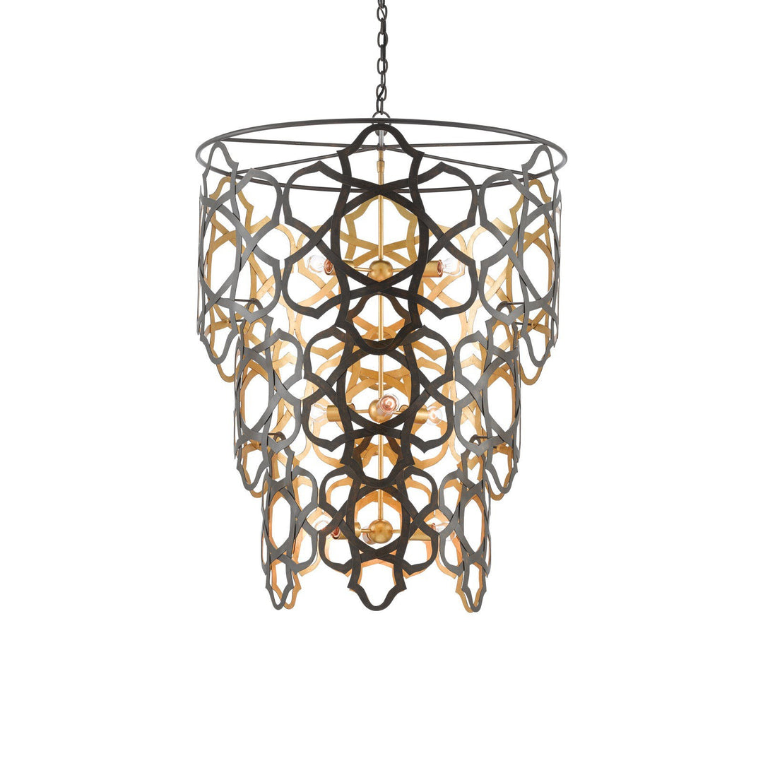 Mauresque Large Bronze & Gold Chandelier