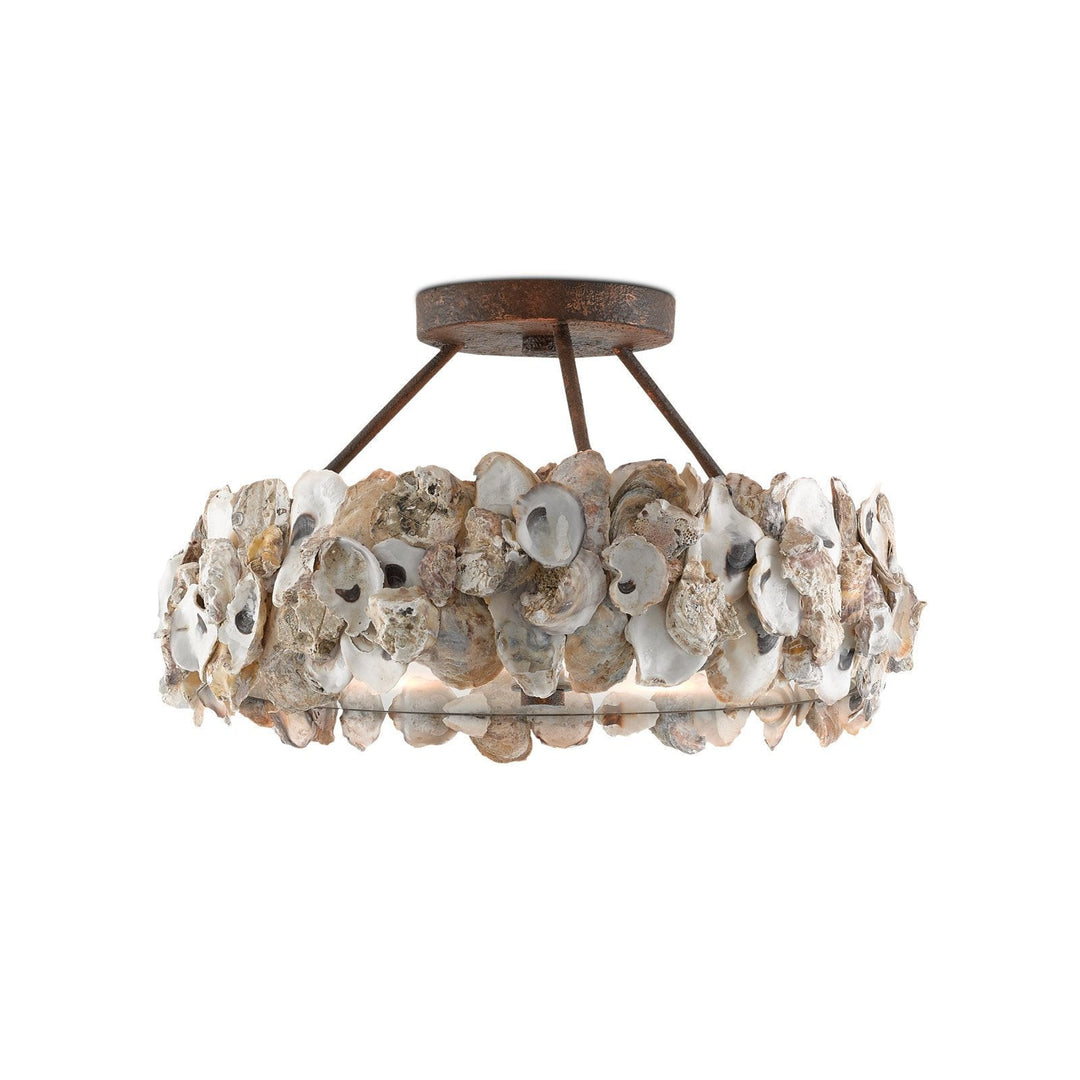 Oyster Shell Semi-Flush Mount