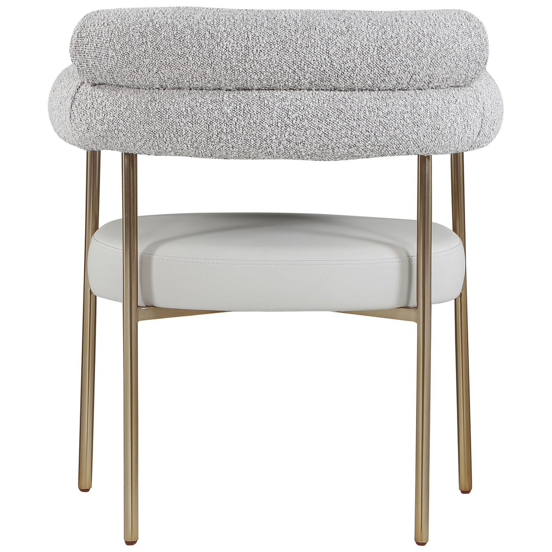 Blake Taupe Boucle Fabric And Vegan Leather Upholstered Dining Chair