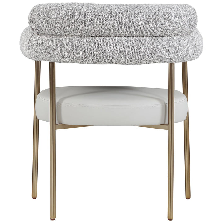Blake Taupe Boucle Fabric And Vegan Leather Upholstered Dining Chair