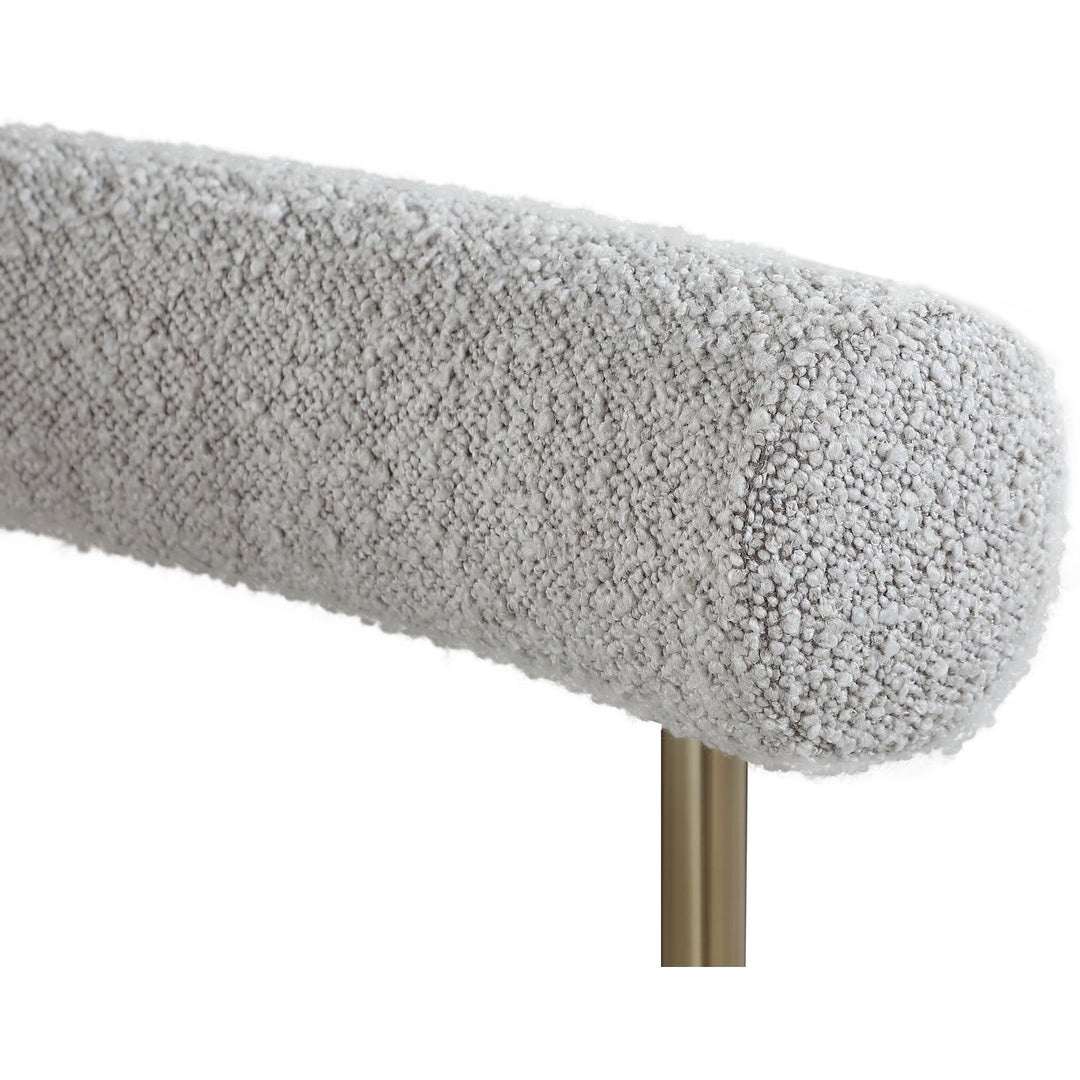 Blake Taupe Boucle Fabric And Vegan Leather Upholstered Dining Chair