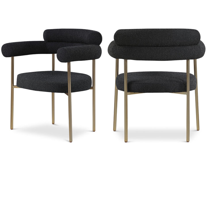 Blake Black Boucle Fabric Upholstered Dining Chair