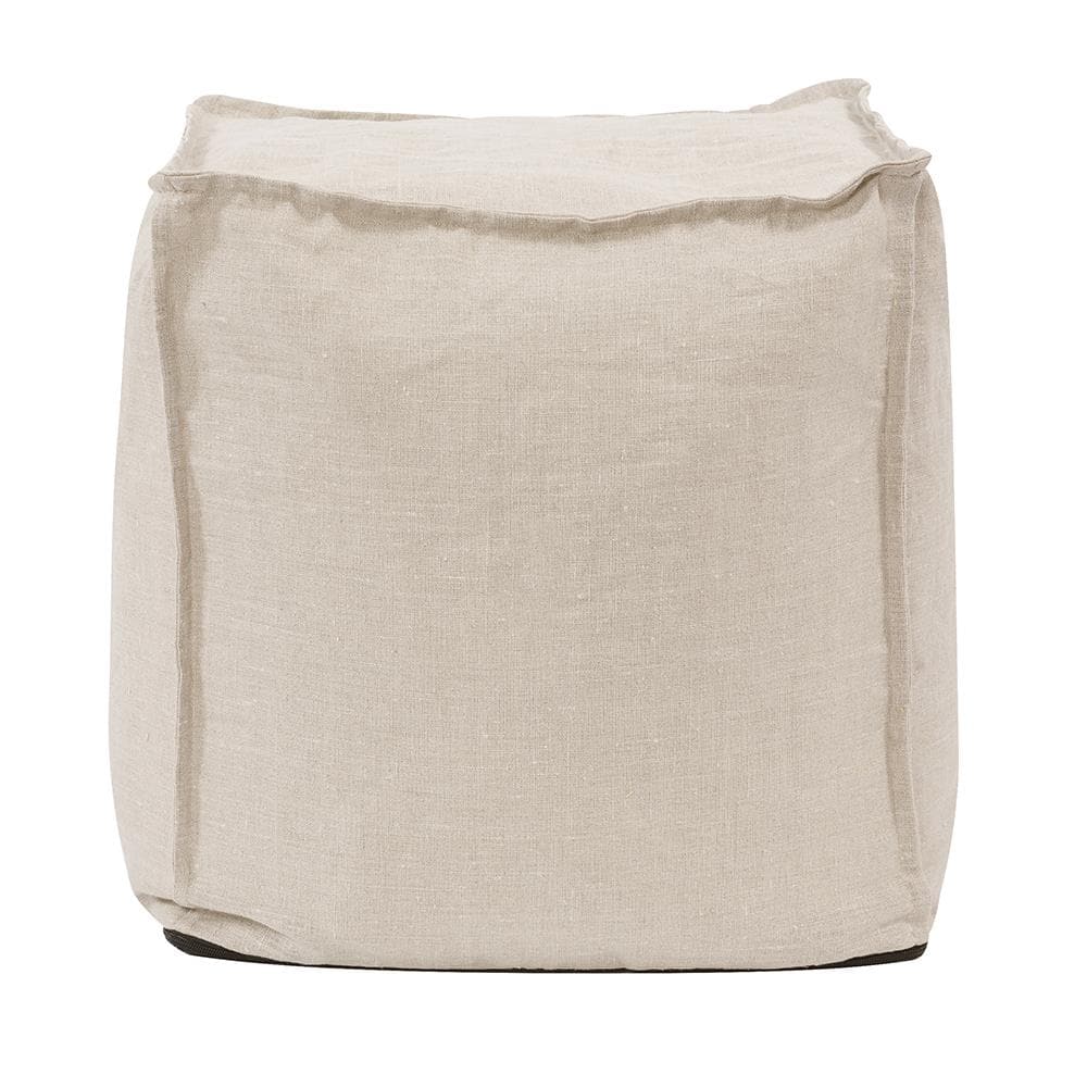 Square Pouf Prairie Linen-The Howard Elliott Collection-HOWARD-873-610-Stools & Ottomans-1-France and Son