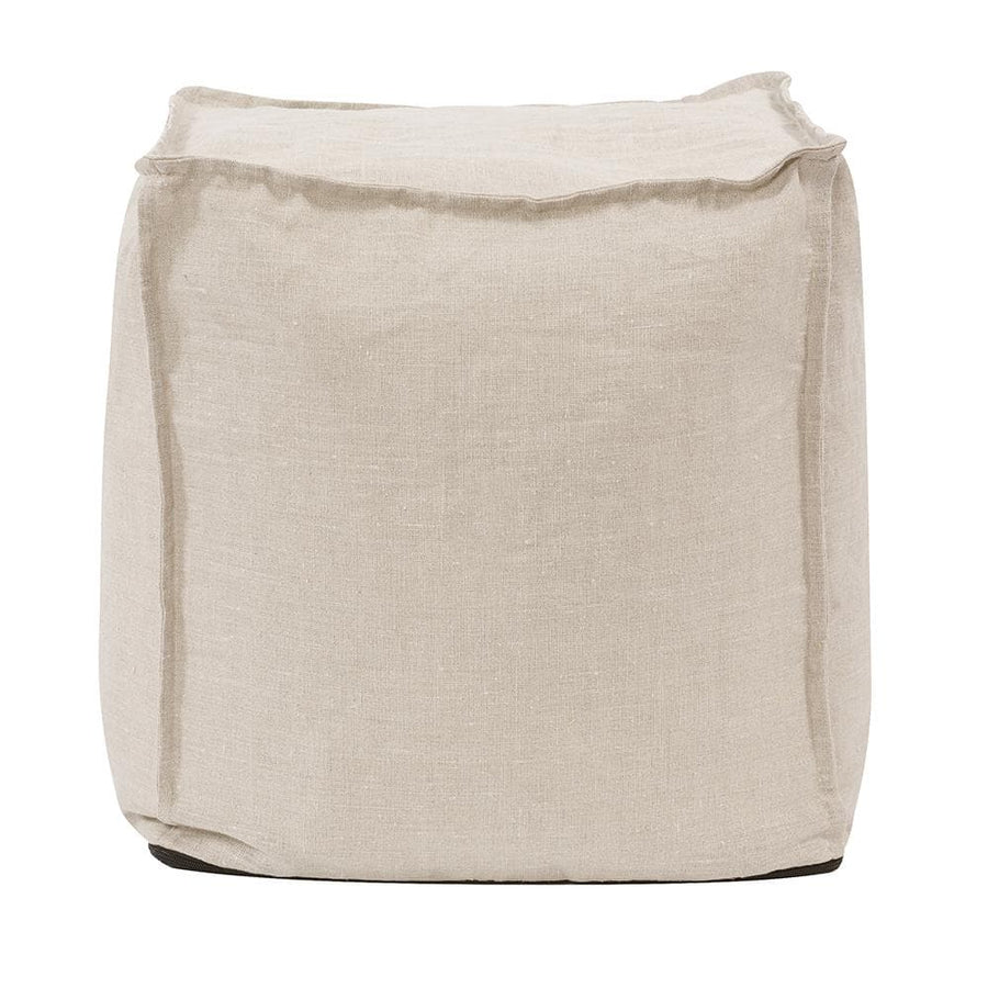 Square Pouf Prairie Linen-The Howard Elliott Collection-HOWARD-873-610-Stools & Ottomans-1-France and Son