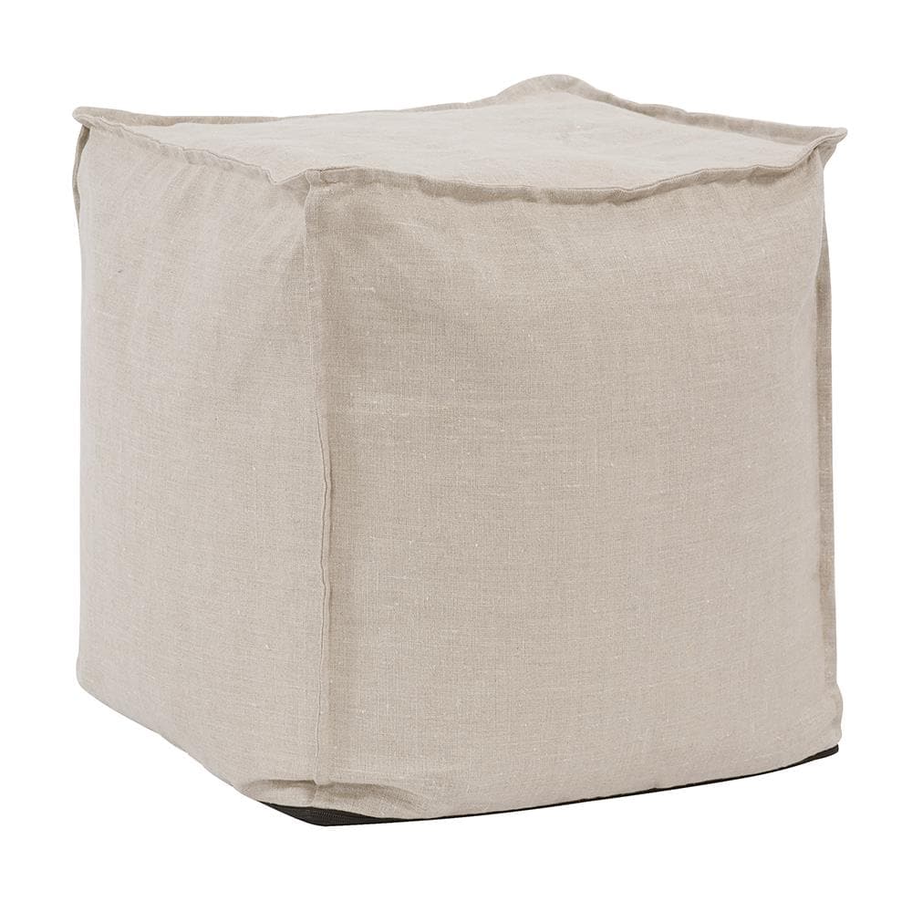 Square Pouf Prairie Linen-The Howard Elliott Collection-HOWARD-873-610-Stools & Ottomans-2-France and Son