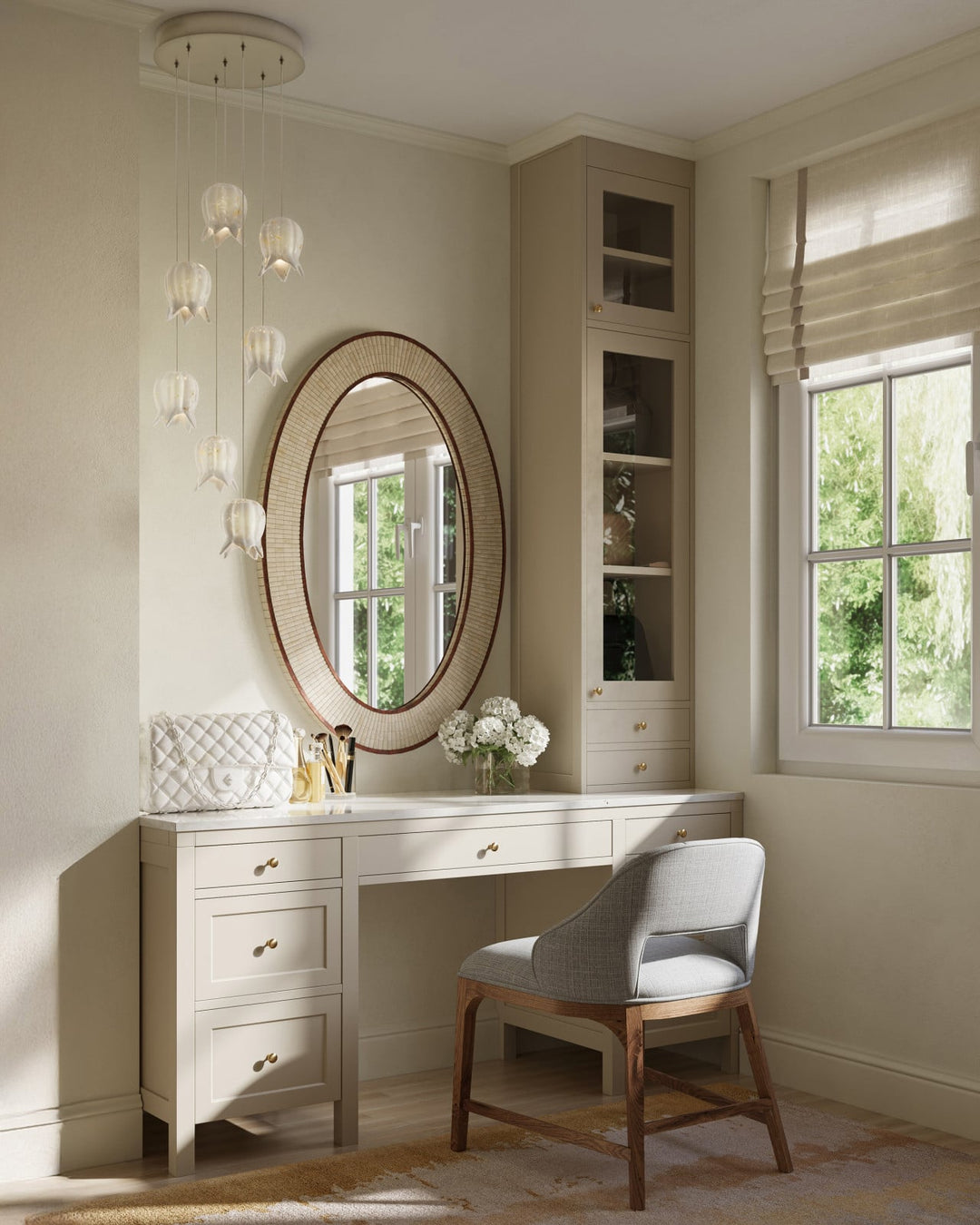Pendants:Multi Polpo White 7-Light Round Multi-Drop Pendant