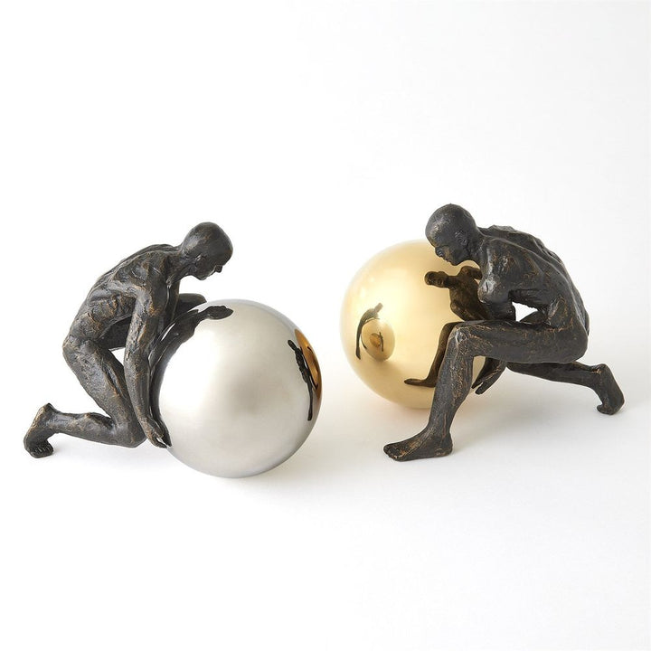 Boulder Man-Bronze w/Nickel Sphere