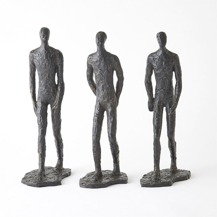 Decorative Objects S/3 Pondering Sculptures-Bronze