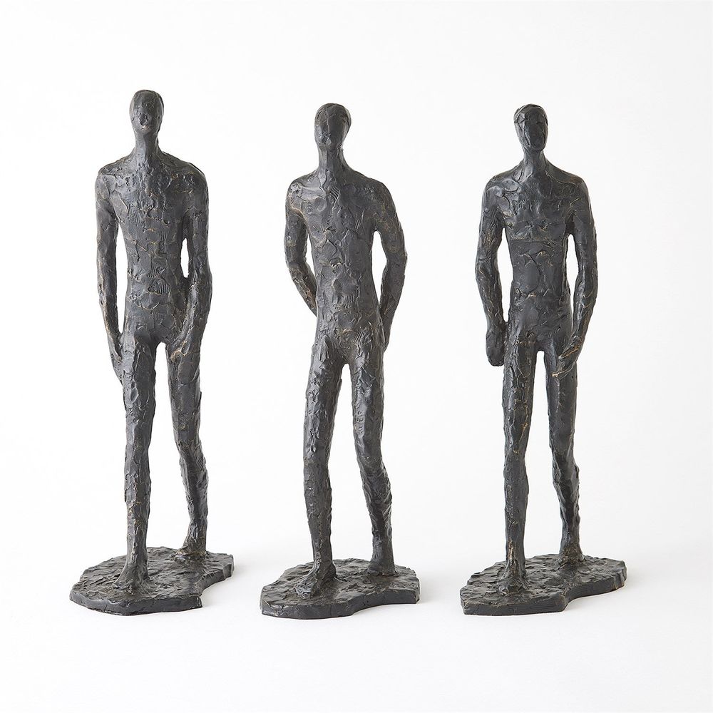 Decorative Objects S/3 Pondering Sculptures-Bronze