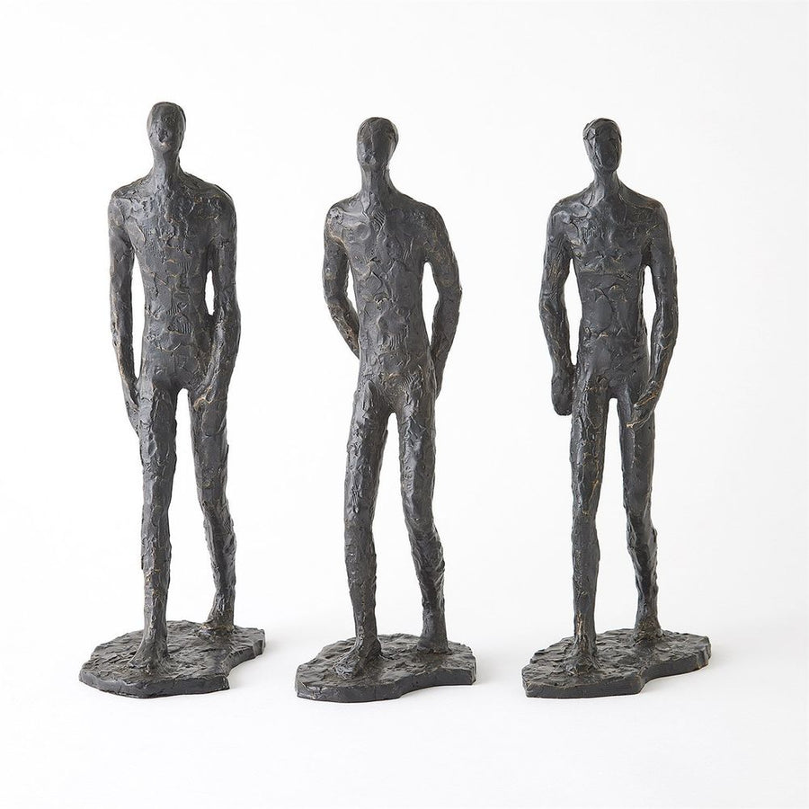 Decorative Objects S/3 Pondering Sculptures-Bronze