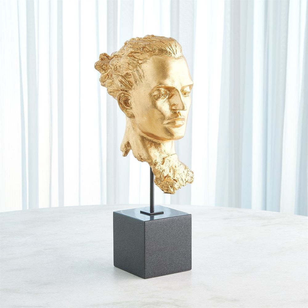 Decorative Objects Gilded Portrait Sculpture-Gold Leaf