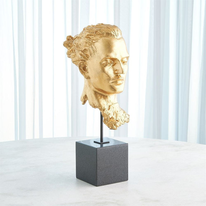 Decorative Objects Gilded Portrait Sculpture-Gold Leaf
