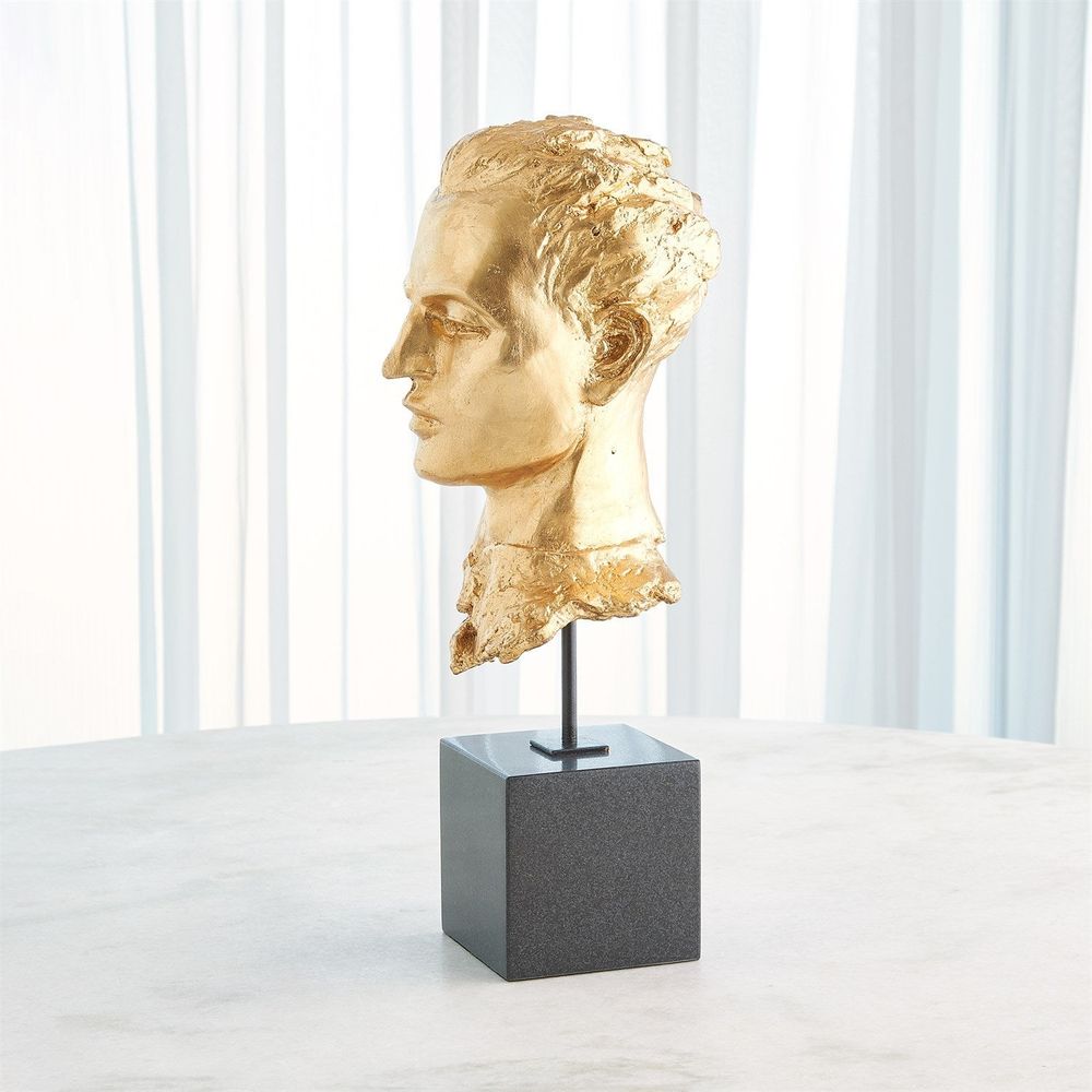 Gilded Portrait Sculpture-Gold Leaf