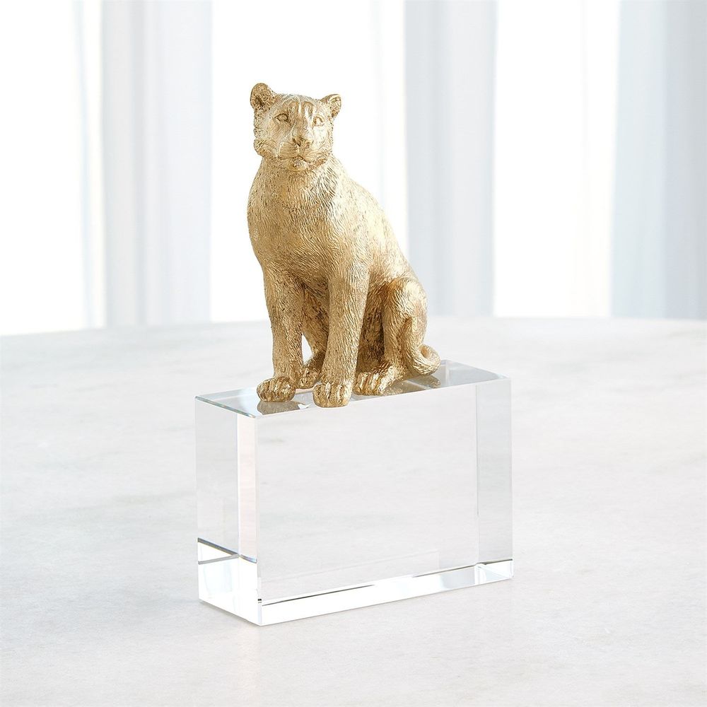 Decorative Objects Lion Sculpture-Brass/Crystal