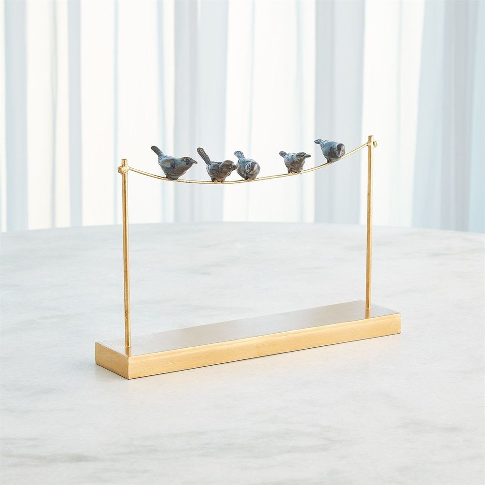 Decorative Objects Birds on a Wire-Gold Leaf