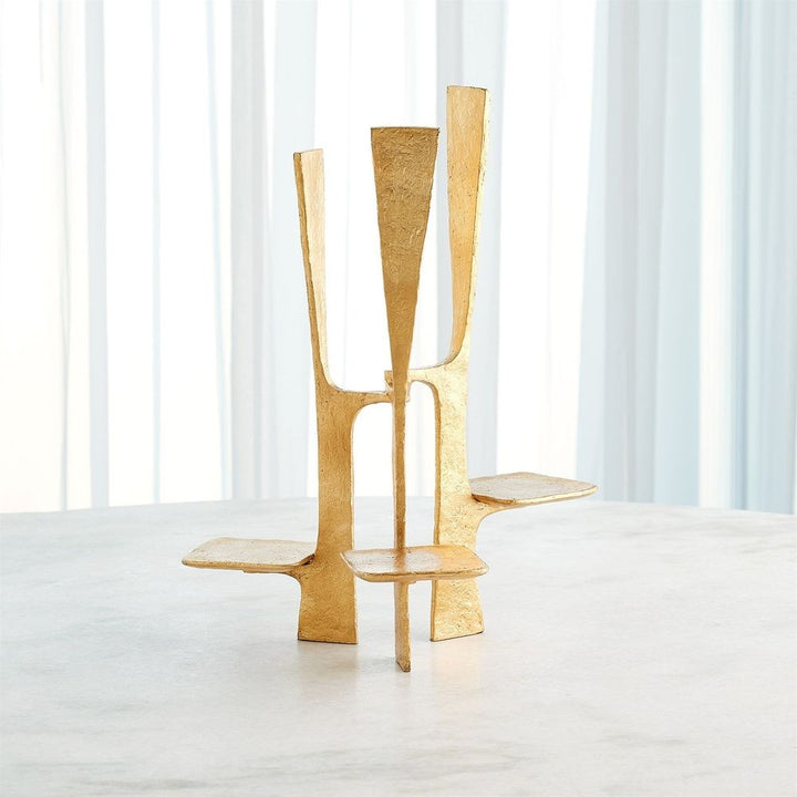 Triune Candleholder - Gold Leaf