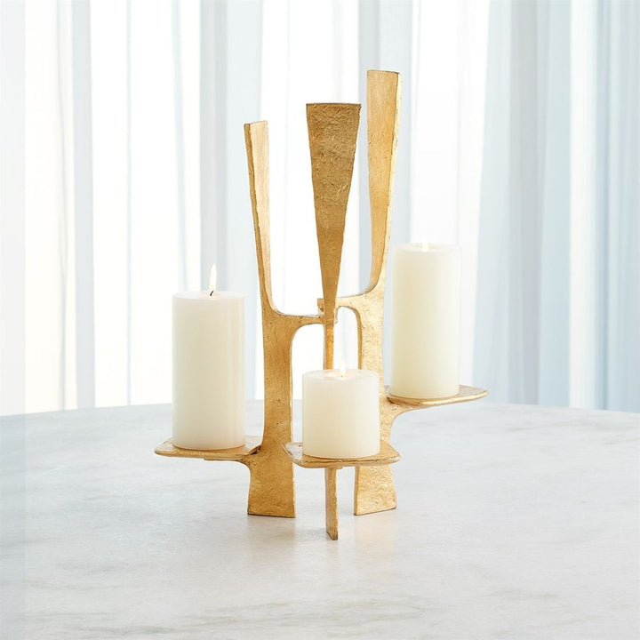 Triune Candleholder - Gold Leaf