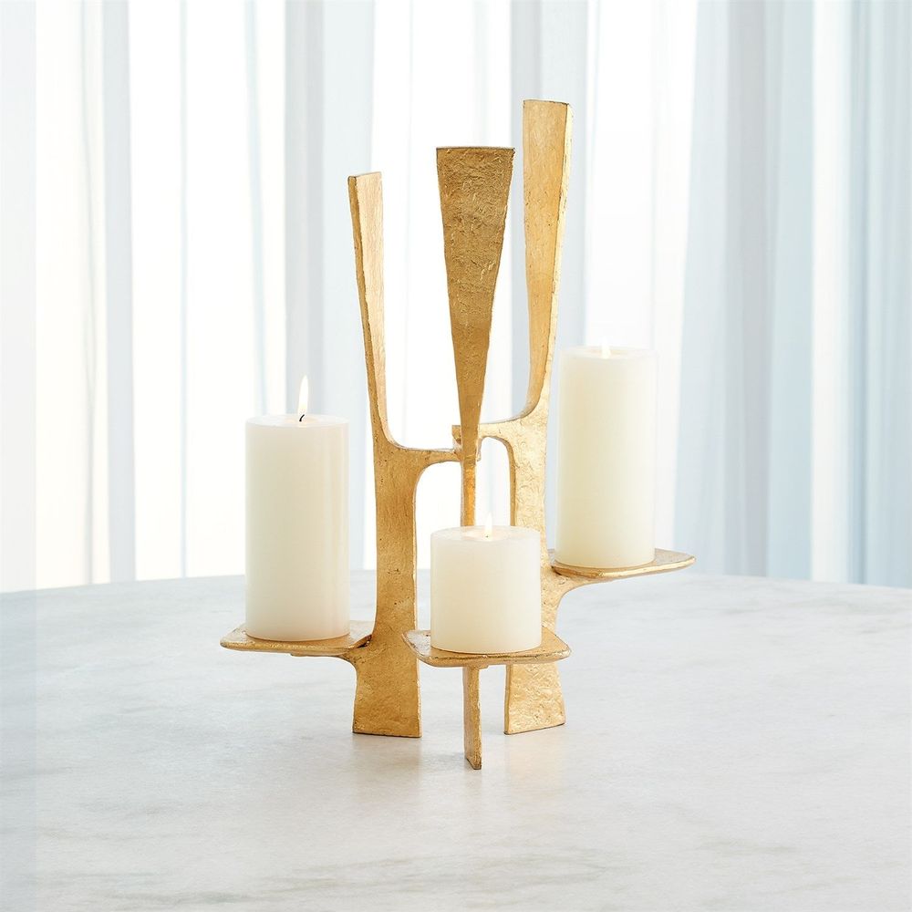 Candle Holders Triune Candleholder - Gold Leaf