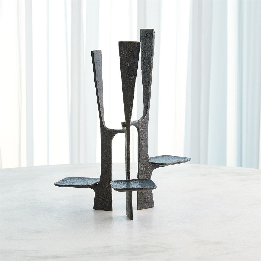 Candle Holders Triune Candleholder-Bronze