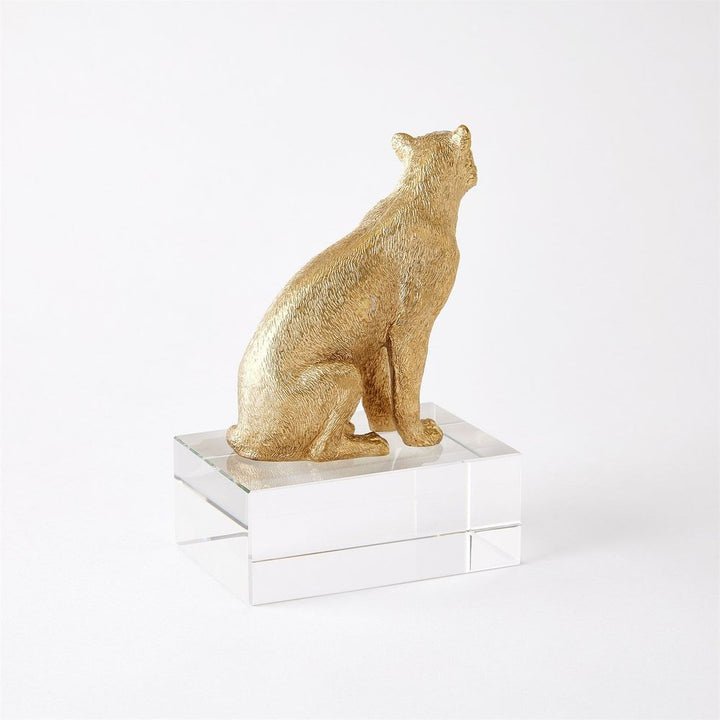 Decorative Objects Lioness Sculpture-Brass/Crystal