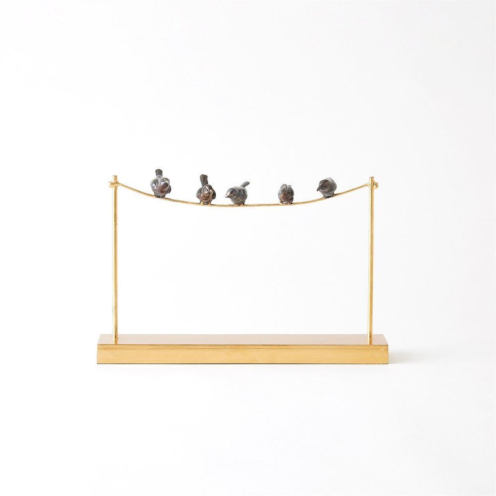 Decorative Objects Birds on a Wire-Gold Leaf