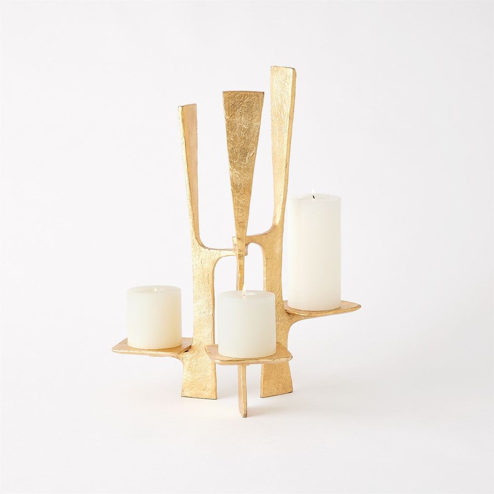 Triune Candleholder - Gold Leaf