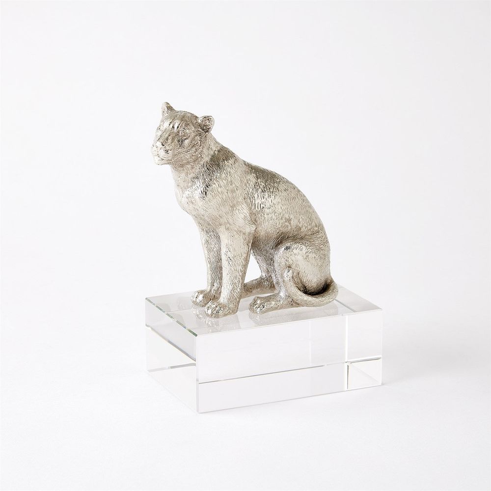 Decorative Objects Lion Sculpture-Nickel/Crystal