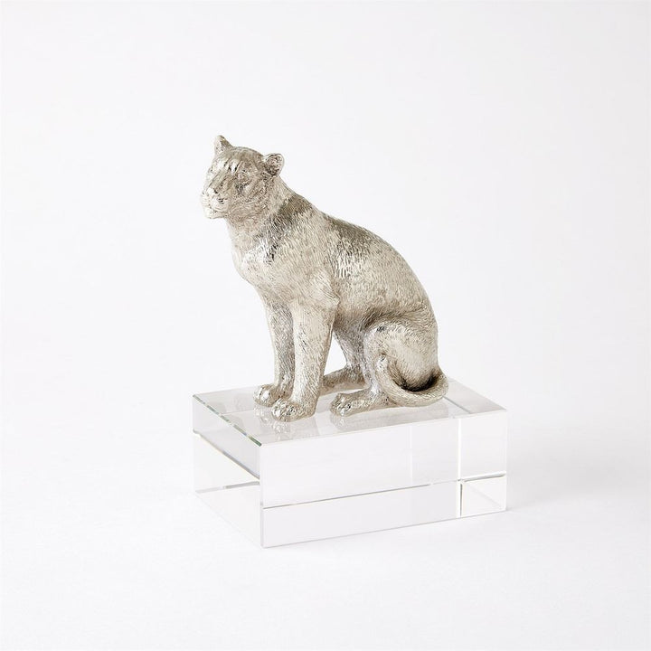 Decorative Objects Lion Sculpture-Nickel/Crystal