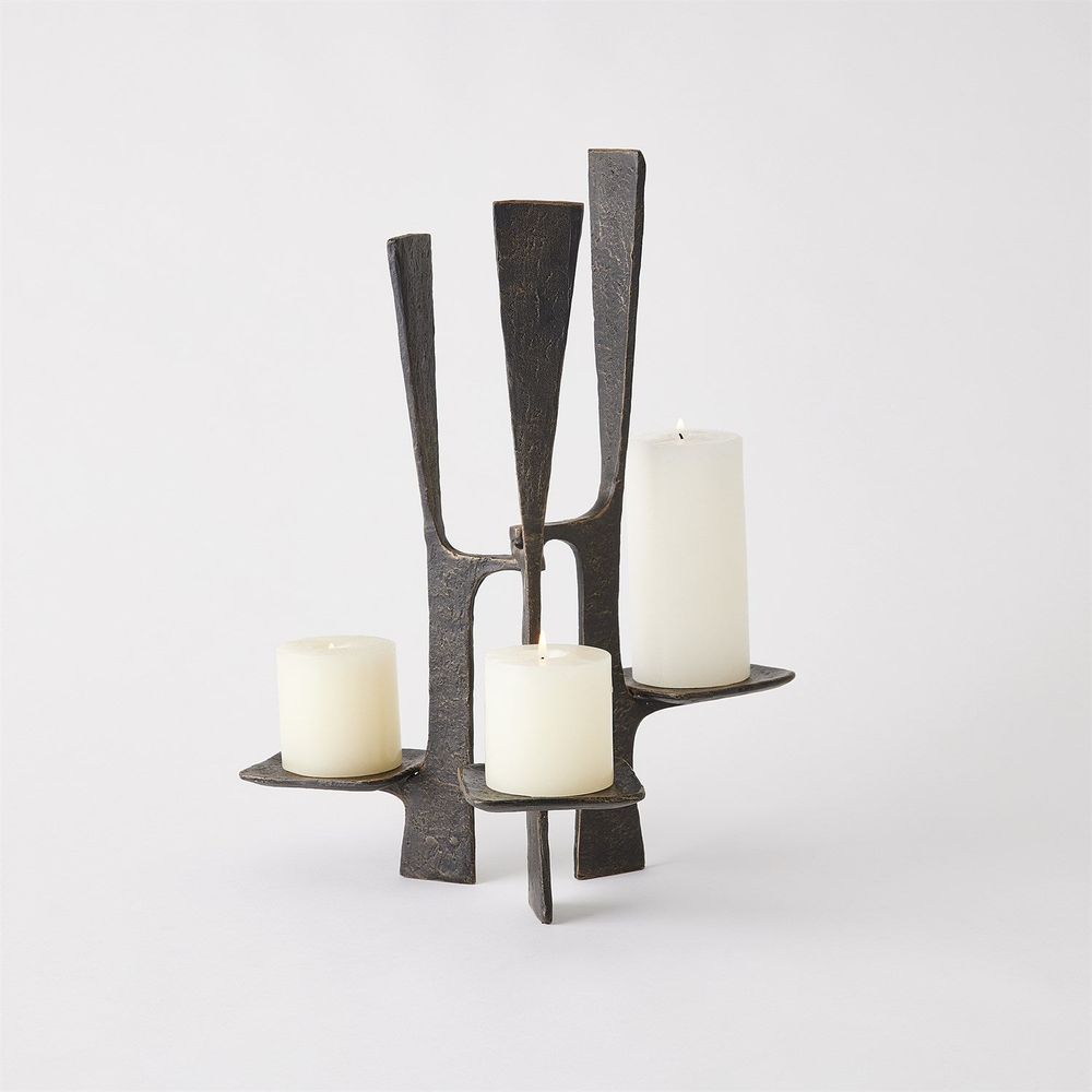 Candle Holders Triune Candleholder-Bronze