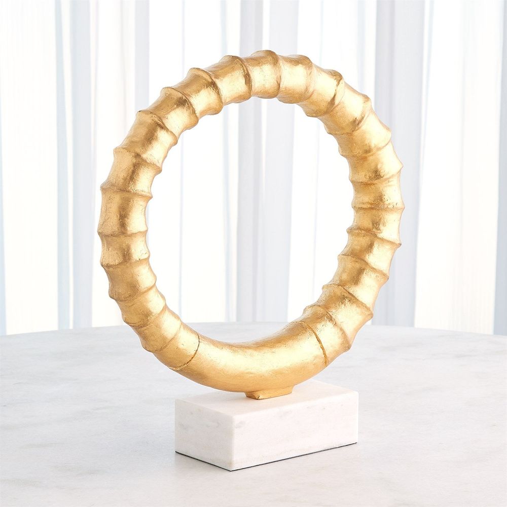 Decorative Objects Infinity Horn Sculpture-Gold Leaf