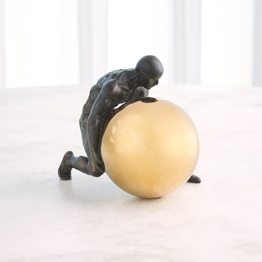 Decorative Objects Boulder Man-Bronze w/Brass Sphere