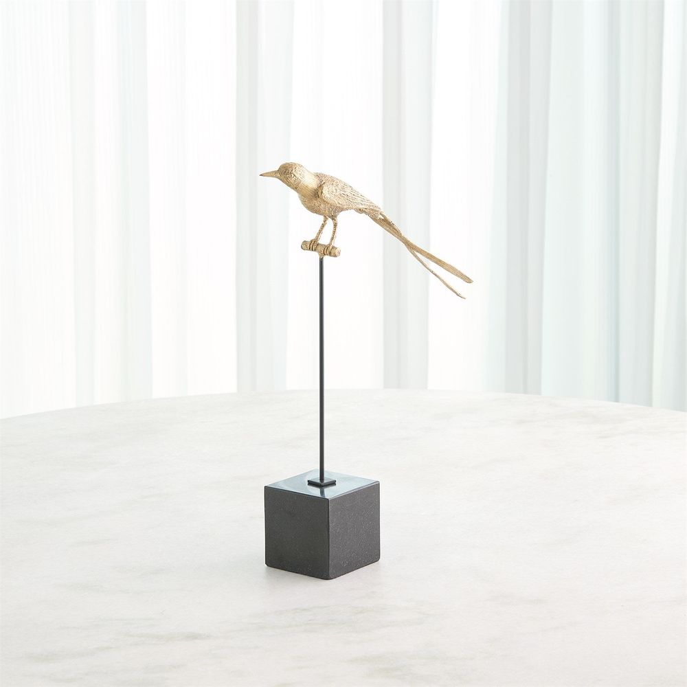 Decorative Objects Perched Swallow-Brass-Sm