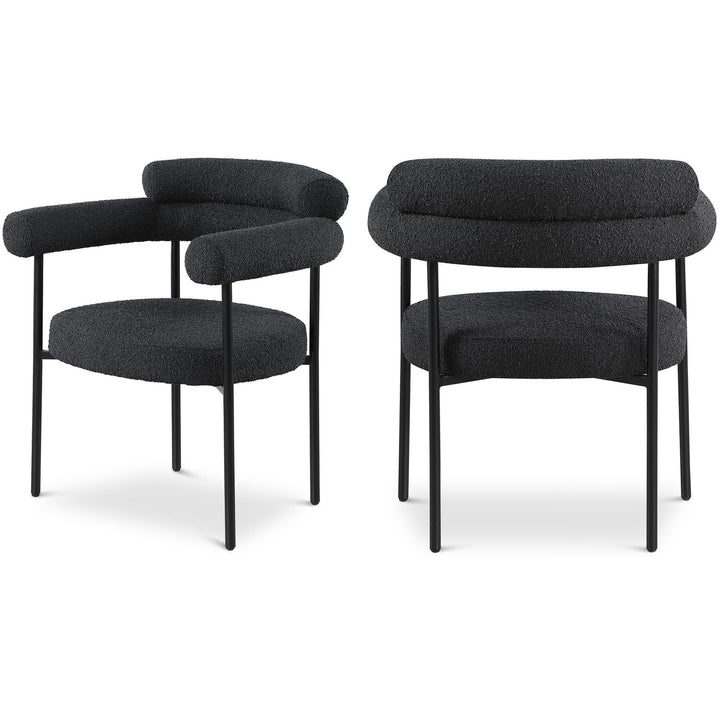Blake Black Boucle Fabric Upholstered Dining Chair