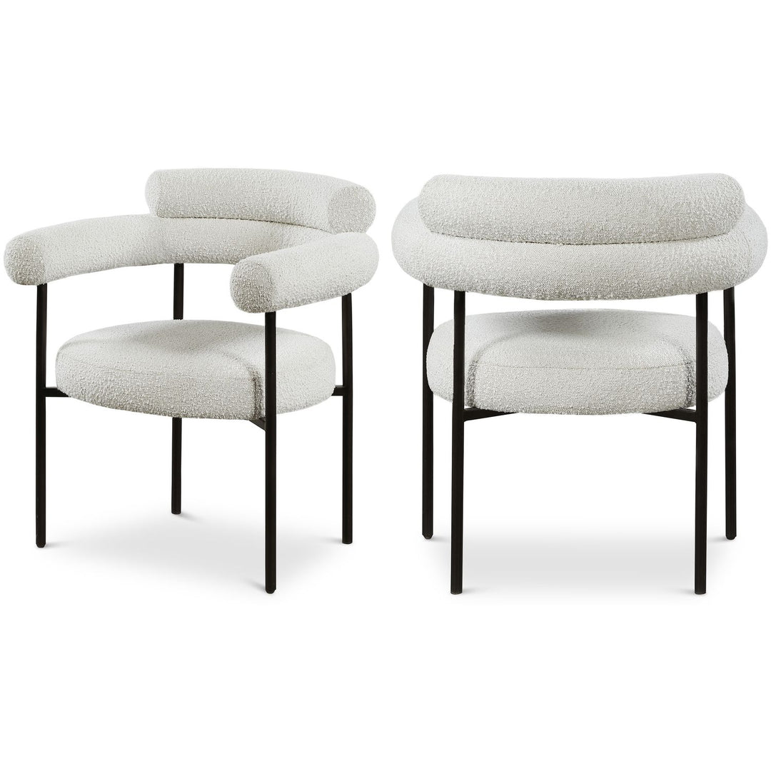 Blake Cream Boucle Fabric Upholstered Dining Chair