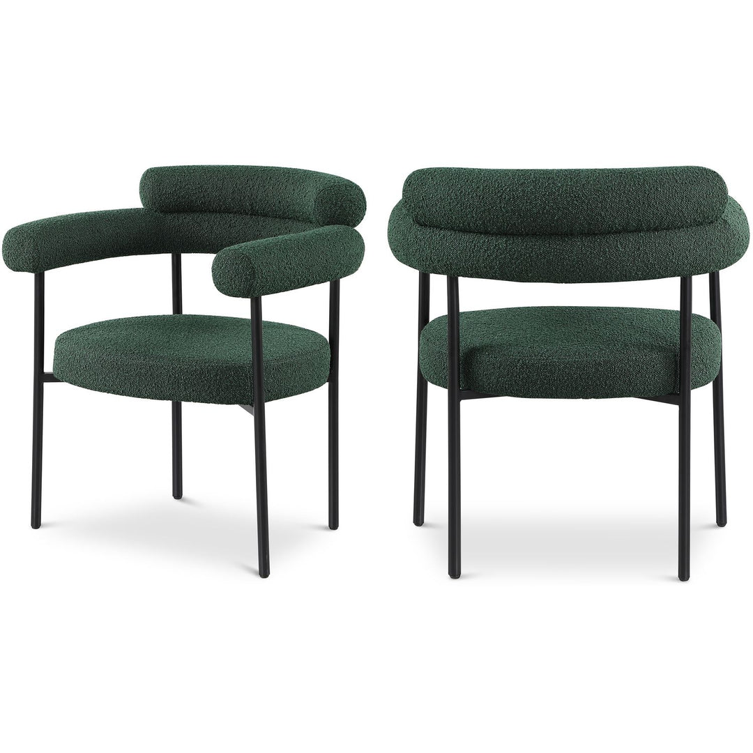 Blake Green Boucle Fabric Upholstered Dining Chair