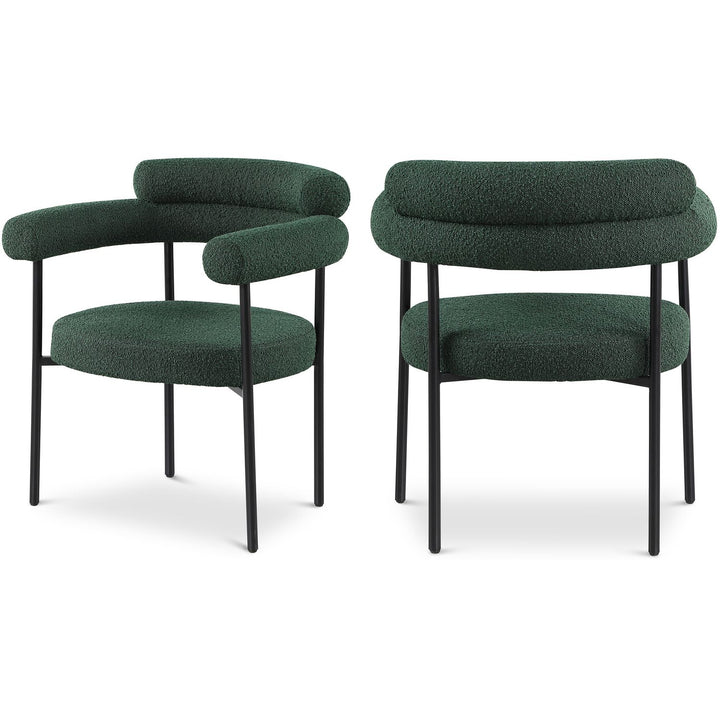 Blake Green Boucle Fabric Upholstered Dining Chair