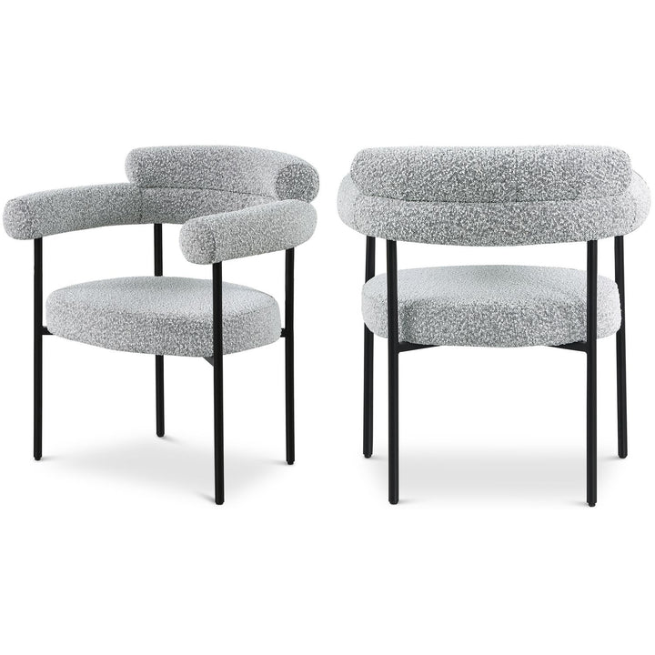 Blake Grey Boucle Fabric Upholstered Dining Chair