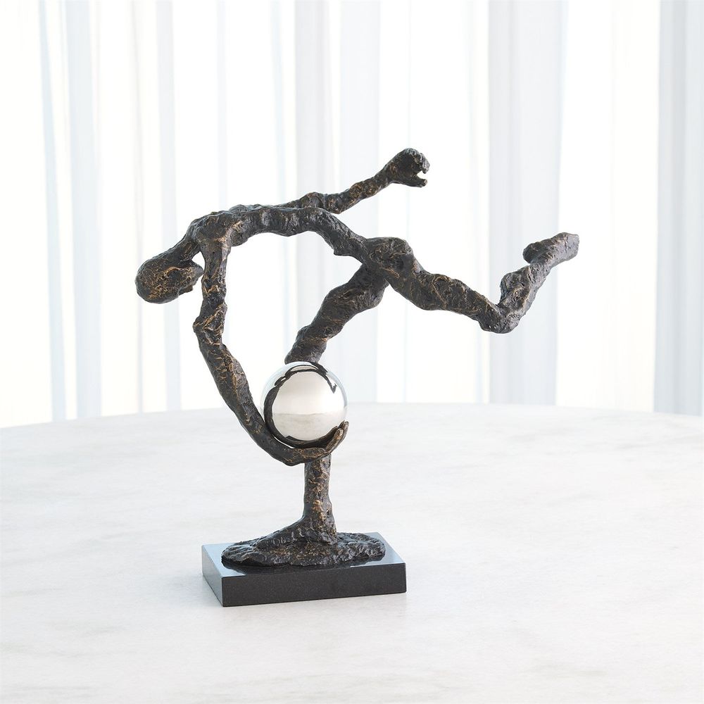 Decorative Objects Tripped Up Sculpture-Bronze w/Nickel Sphere