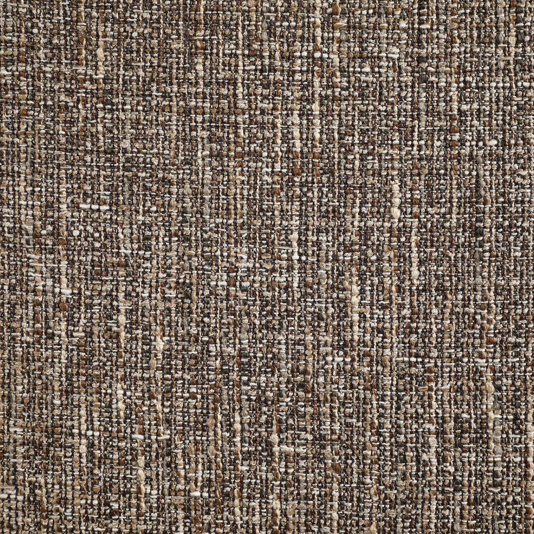 Marlowe Linen Textured Fabric Upholstered Swivel Dining Arm Chair — Brown / Stained Natural