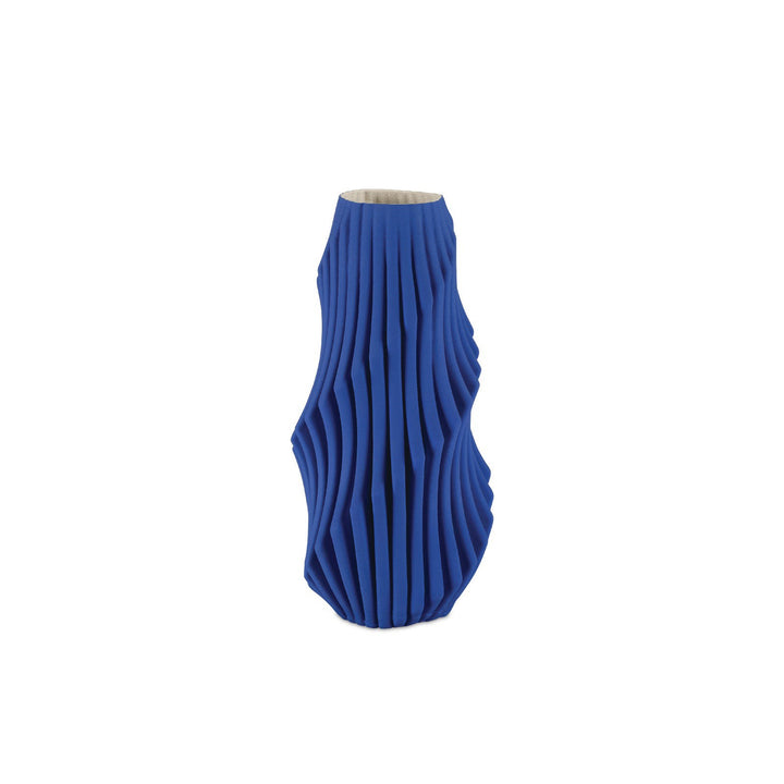 Blue Pleat Medium Vase