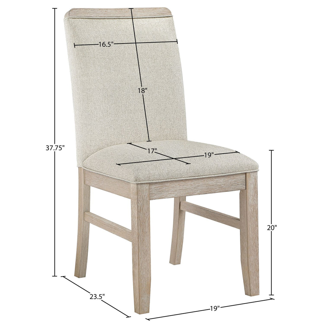 Ananda Fabric Upholstered Dining Chair — Beige / Brushed Natural