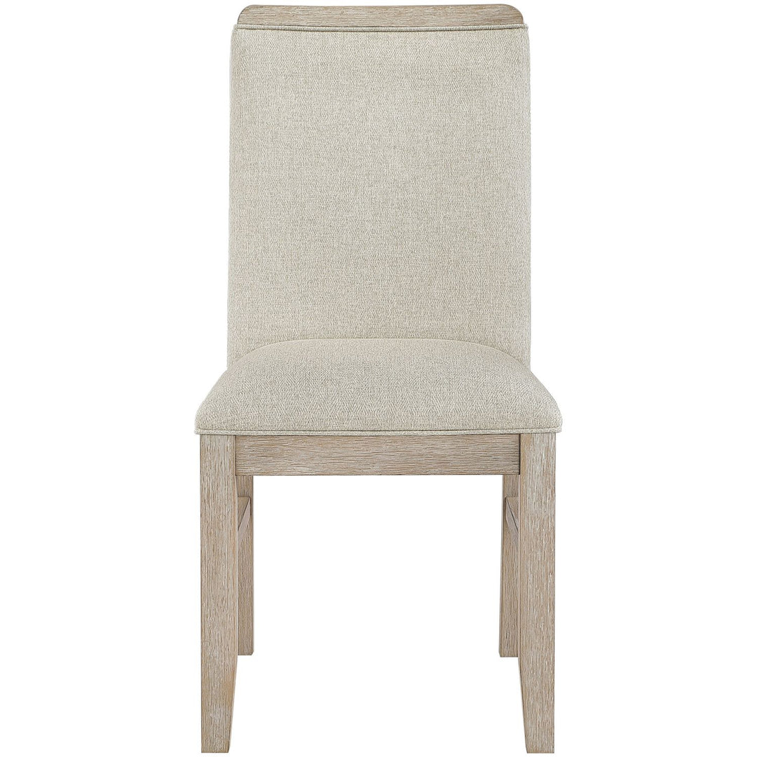 Ananda Fabric Upholstered Dining Chair — Beige / Brushed Natural