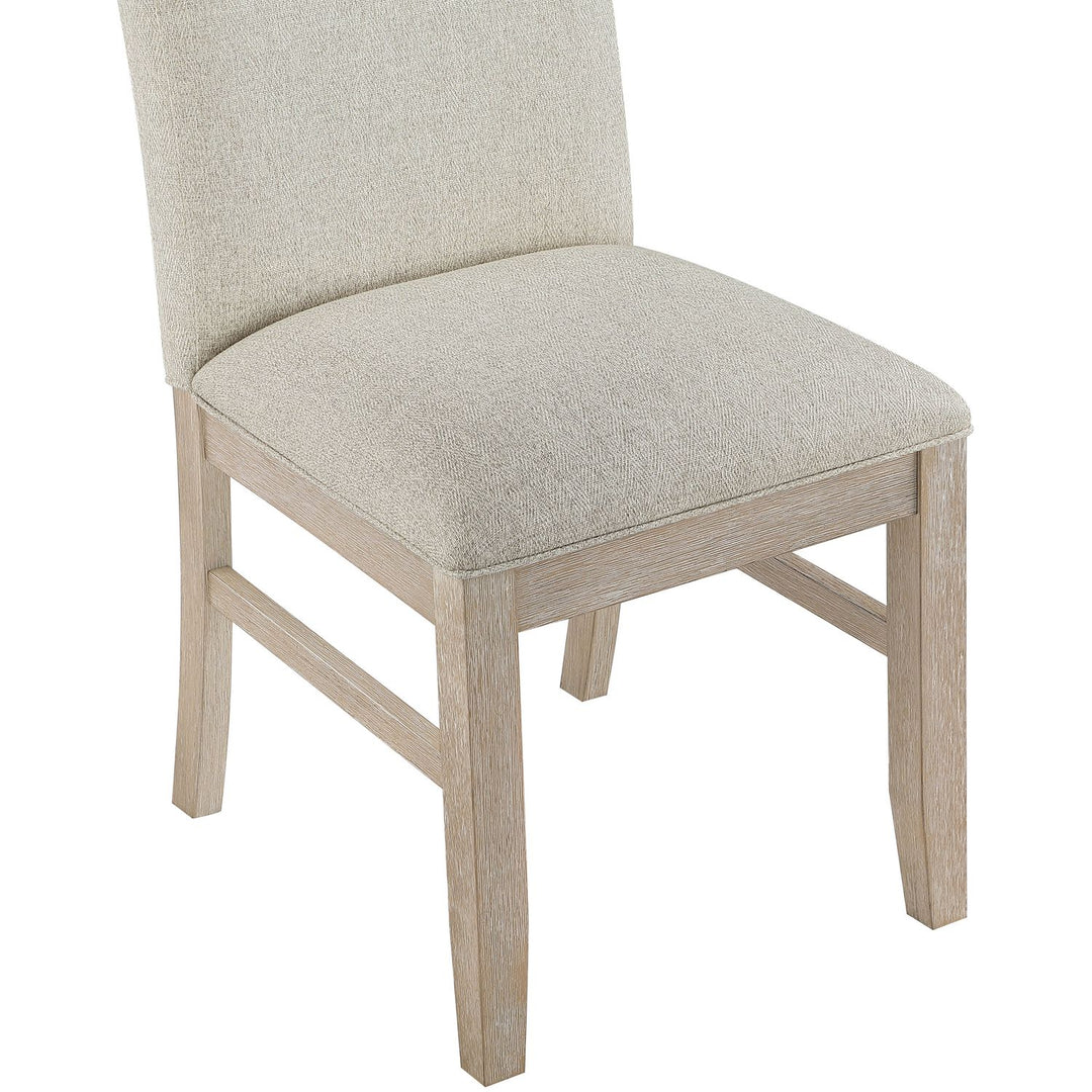 Ananda Fabric Upholstered Dining Chair — Beige / Brushed Natural