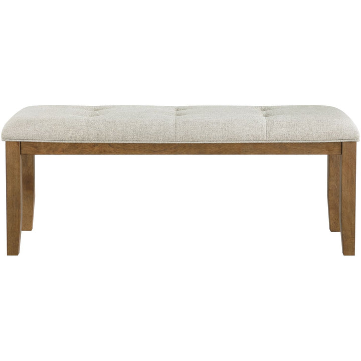 Ananda Fabric Upholstered Bench — Beige / Brushed Brown