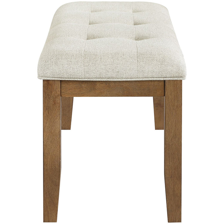 Ananda Fabric Upholstered Bench — Beige / Brushed Brown