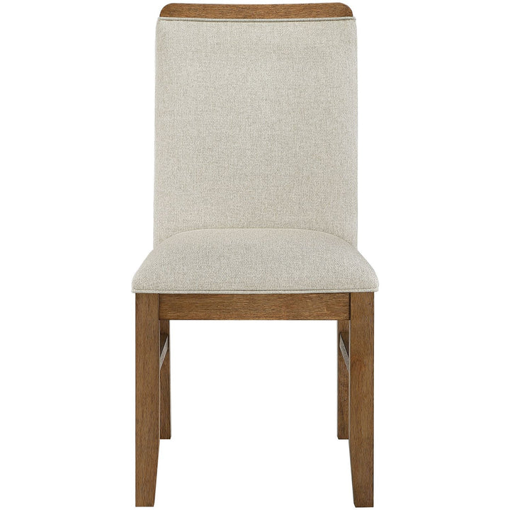Ananda Fabric Upholstered Dining Chair — Beige / Brushed Brown