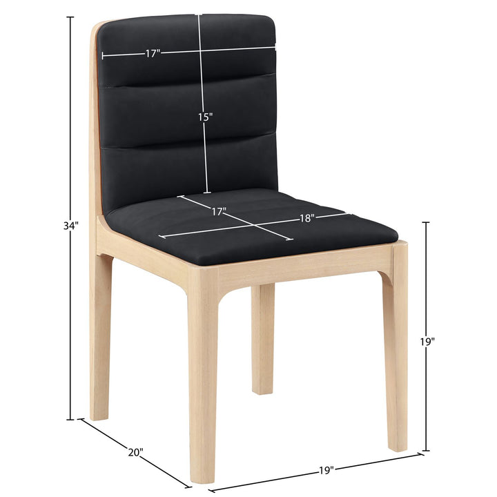 Ellis Cane And Vegan Leather Upholstered Dining Chair — Black / Natural