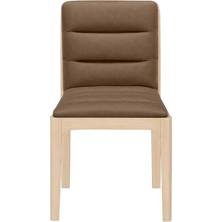 Ellis Cane And Vegan Leather Upholstered Dining Chair — Brown / Natural