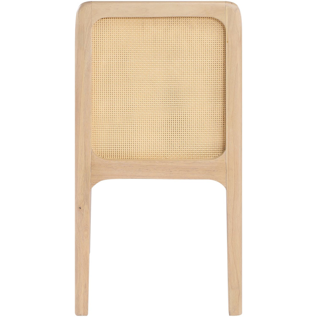 Ellis Cane And Vegan Leather Upholstered Dining Chair — Tan / Natural